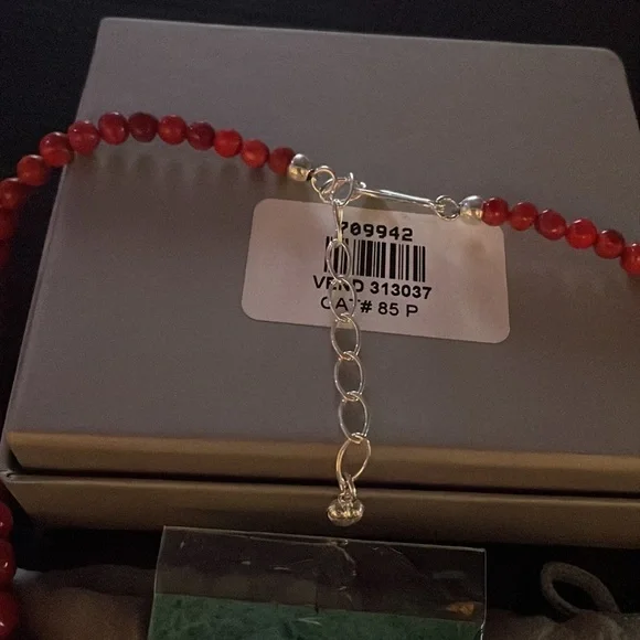 Red coral graduated bead necklace by Jay King - Picture 11 of 14